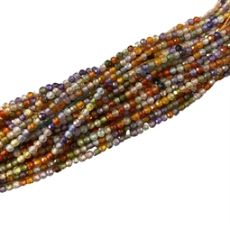Hel streng med 2 mm Mix farvet Cubic zirkonia perler på.
